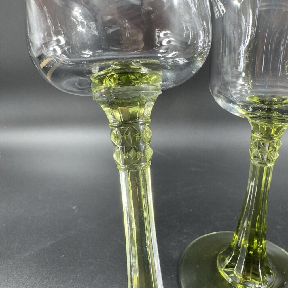 Partylite Glass Votive Candle Holder Set 3 Glass Clear Top And Green Bottom VTG - Picture 8 of 14